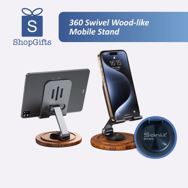 360 Swivel Wood-like Mobile Stand