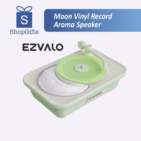 Moon-themed vinyl record aroma speaker with vintage turntable design