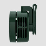 The side view of the green fan