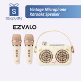 Vintage-style karaoke microphone speaker with classic grille design