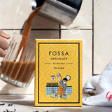 FOSSA Chocolate TEH TARIK packaging with a glass of tea being poured