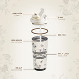 Antique-inspired white gardenia tumbler with shining finish, ideal for sophisticated corporate gifting.