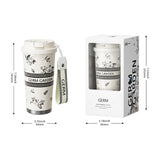 Antique-inspired white gardenia tumbler with shining finish, ideal for sophisticated corporate gifting.