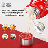 Includes a convenient screw-on cup lid and ergonomic handle for easy carrying.