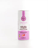 Gryphon Tea canister with pink label on a white background