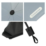 Collage of a LocknLock umbrella showing handle, fabric, and brand logo.
