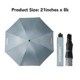 Light blue umbrella with Lock&Lock branding, shown open and folded, on a white background.