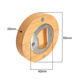 Wooden bottle opener with measurements on a white background
