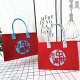 Two different colored felt bags