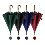 Customisable wooden-handle umbrella with logo printing for company branding