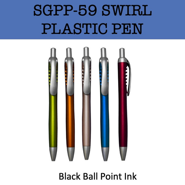 swirl promotional plastic pen corporate gifts door gift
