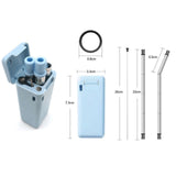 mini collapsible stainless steel straw set door gifts corporate gift