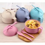 wheatstraw double bowl with cutlery set corporate gifts door gift giveaway