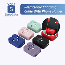 Retractable Charging Cable With Phone Holder