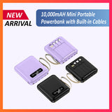 10,000mAH Mini Portable Powerbank with Built-in Cables