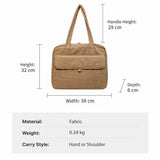 15-Inch Quilted Laptop Shoulder Tote Bag