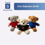 17cm teddy bear with customise logo shirt_corporate gift supplier singapore