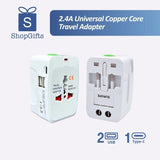 Universal Travel Adapter | Dual USB & Type-C | Global Plug _ Corporate gifts singapore
