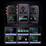 200W GaN Universal Travel Adapter with Smart  Display Screen  - USB-C & A Charger _ Corporate gifts supplier singapore