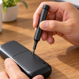 27-in-1 Multifunction Tool with black faceted handle and removable bit carrier for precision screw tasks