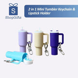 2 in 1 Mini Tumbler Keychain & Lipstick Holder