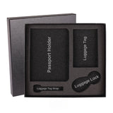 Elite 3-Piece Executive Travel Gift Set in Red with Passport Holder, Luggage Tag, and Combination Lock_custom corporate gift