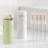 Sage green and white Modular 4-in-1 Rotating Travel Dispenser with four refillable 40ml liquid bottles _ corporate gift