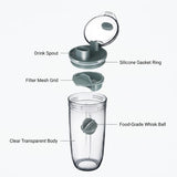 400ml Transparent Infuser Shaker Bottle