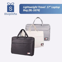 41cm Two-Compartment Laptop Document Bag (BL-1674) in grey polyester for office and seminar use_corporate gift