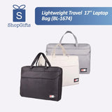 41cm Two-Compartment Laptop Document Bag (BL-1674) in grey polyester for office and seminar use_corporate gift