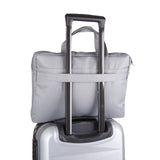 41cm Two-Compartment Laptop Document Bag (BL-1674) in grey polyester for office and seminar use_corporate gift