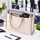 42cm Heavy-Duty Canvas Tote Bag (BS-3330) in natural canvas with contrasting handles for corporate events_customised canvas bag