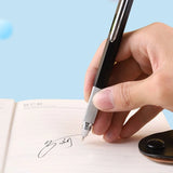 Blue Precision 6-in-1 Multi-Tool Executive Pen with silver textured grip and integrated level on white background_corporate door gift