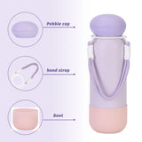 740ml Pastel Series Insulated Carry Tumbler in soft purple and yellow with braided strap_ corporate gift_customised water bottle