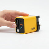 Sleek 80W GaN Retractable Fast Charging Hub with integrated USB-C cable for laptops and smartphones