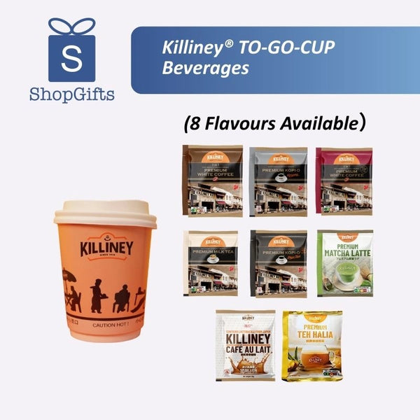 Killiney TO-GO-CUP Beverages packaging with a ShopGifts logo on a white background