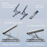 Space Grey Dual-Tier Aluminum Laptop Stand with Foldable Design and Silicone Grips_customised gifts singapore