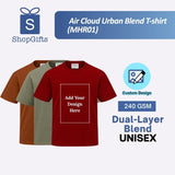 Air Cloud Dual-Layer Urban Blend Tee in Dusk Green featuring a premium 240 GSM dual-layer fabric texture_cORPORATE SHIRT