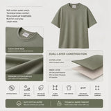 Air Cloud Dual-Layer Urban Blend Tee in Dusk Green featuring a premium 240 GSM dual-layer fabric texture_cORPORATE SHIRT