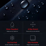 Water-Repellent 4-Way Stretch Corporate Jacket (J11) in navy, worn during an urban commute_corporate apparel singapore