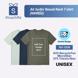 AirSurfer Sustainable Antibacterial Performance Tee in Navy Blue showing soft cotton-like microfiber texture_Customised Corporate T-shirt