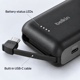 Belkin 10000mAh USB-C Power Bank (BPB021fqBK) in black with integrated cable for everyday travel_Customised Power Bank