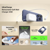 White Belkin 45W Dual USB-C GaN Wall Charger with retractable pins on a minimalist desk. _ Customised Corporate Gift