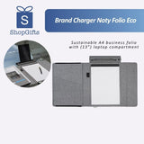 Grey BrandChargerNotyFolioEco Sustainable Business Organizer with integrated phone stand and A5 notebook corporate gift
