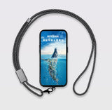 Phone case with whale design and lanyard
