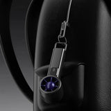 BreezeMax USB Fan hanging on the bag