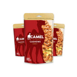 Camel Cashews honey flavor packaging on a white background