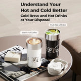 Spill-resistant lid and durable stainless steel construction