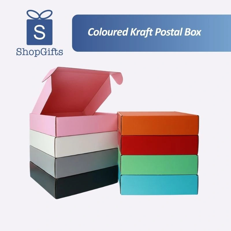 ColouredKraftPostalBox_cupboard gift box _corporate gift singapore