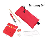 Premium Executive Corporate Onboarding Gift Set featuring black notebook, glass mug, and red stationery in a gift box_Premium Corporate Gifts
